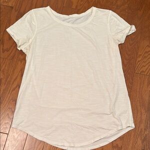 Lululemon Women's White & Cream T-Shirt 8